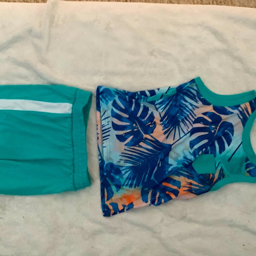 beach blue summer pajama set boys
